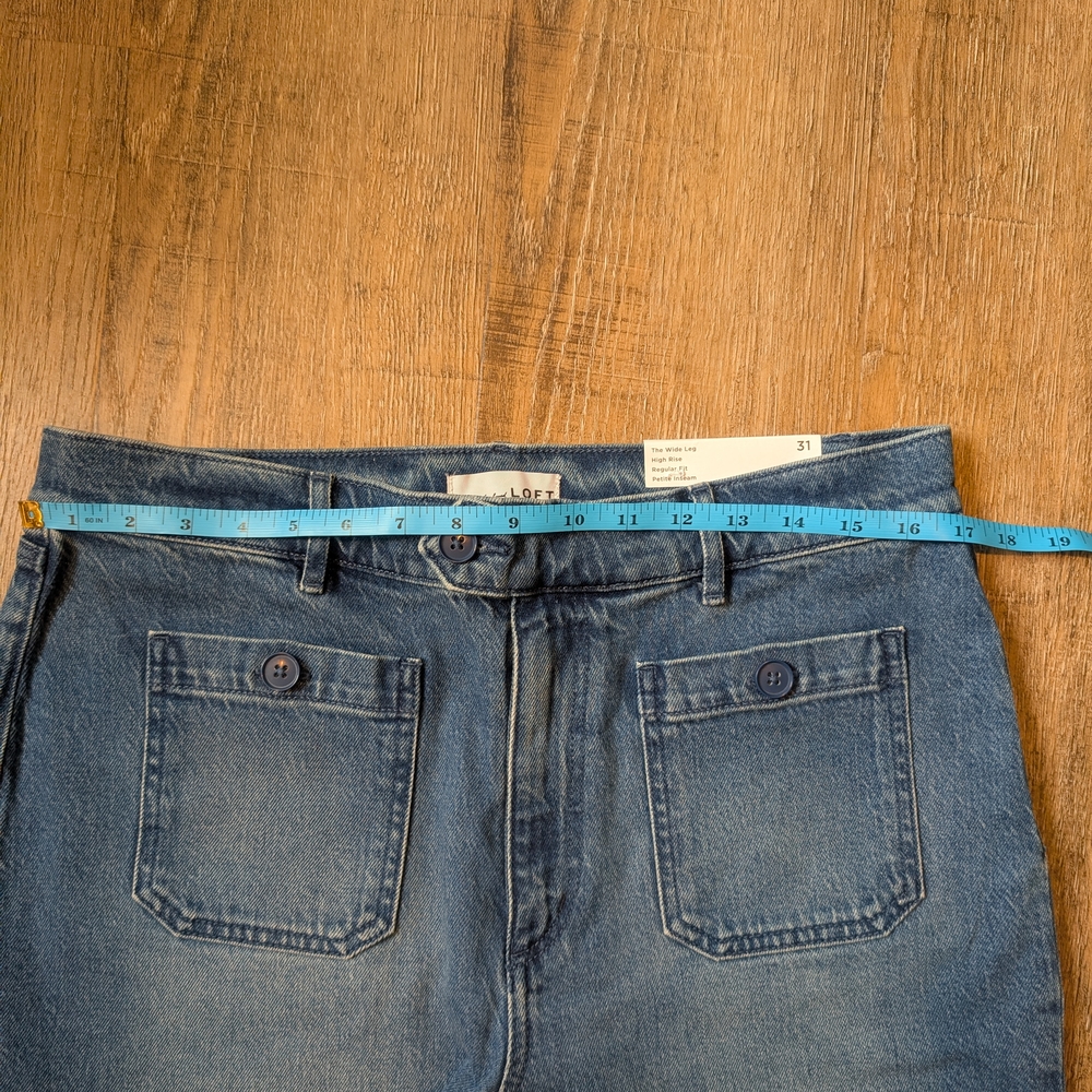 LOFT Petite 12 Wide Leg Jeans - Picture 8 of 9